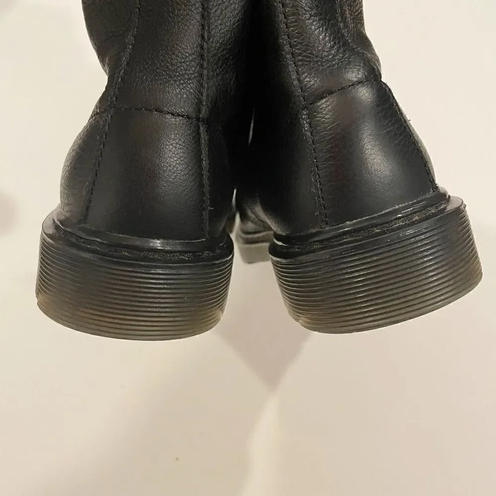 Dr Martens kids 1460 Pascal Mono Boots Black Leather Size 4 Punk Alternative